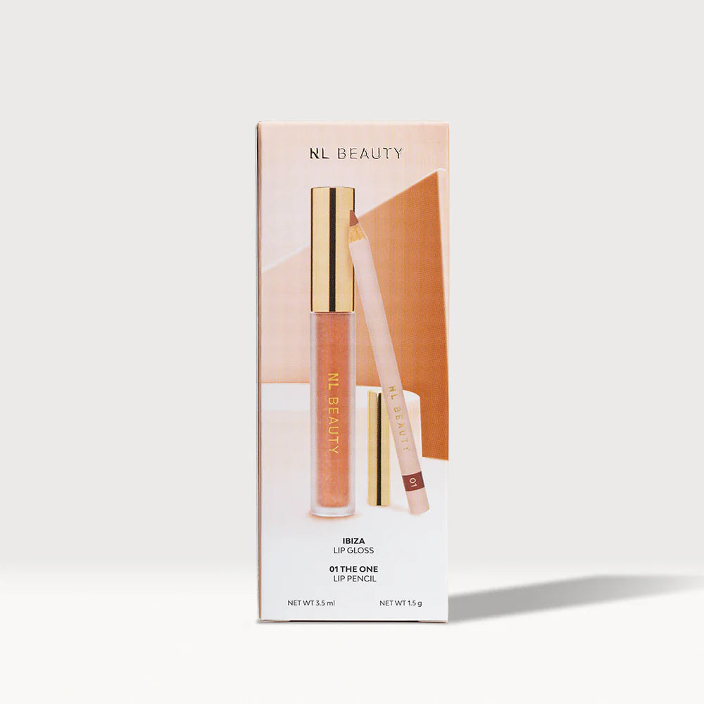 GLOSSY LIP KIT - lip gloss with pencil.
