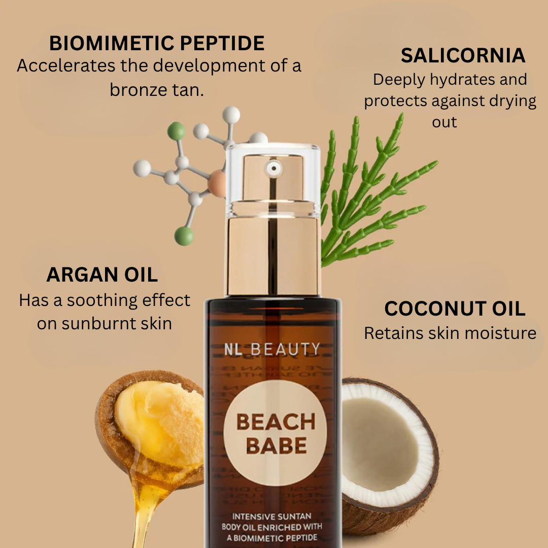 Body Oil for Faster Tanning & Hydrated Skin BEACH BABE 100ml.